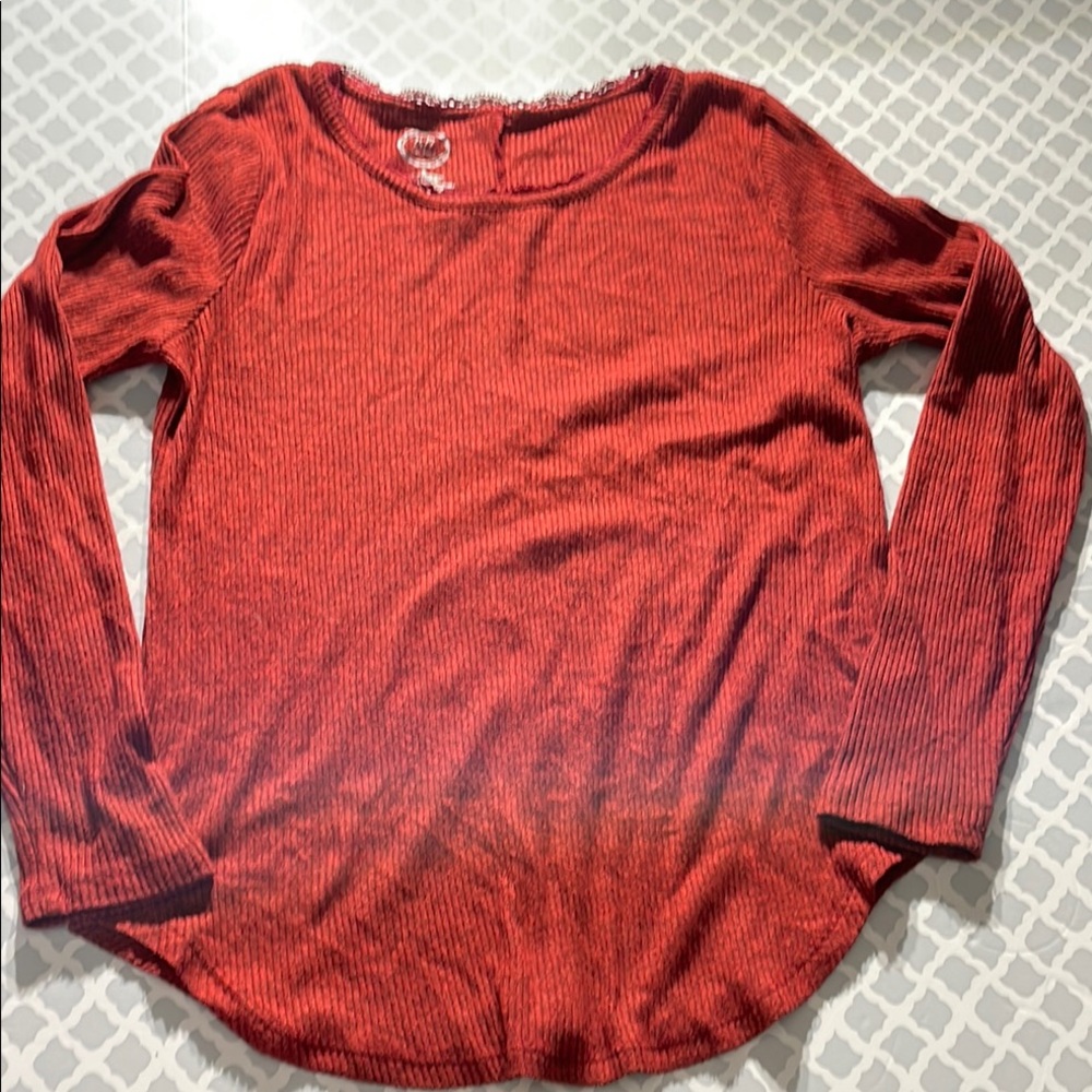 Red Long Sleeve Top